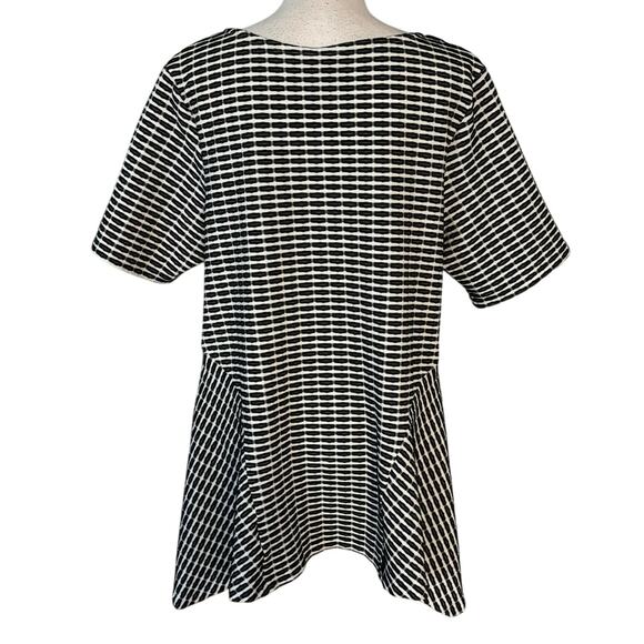 Niche Nilgun Derman Size XL Textured Tunic Top Lagenlook Black White Made in USA - Picture 2 of 4
